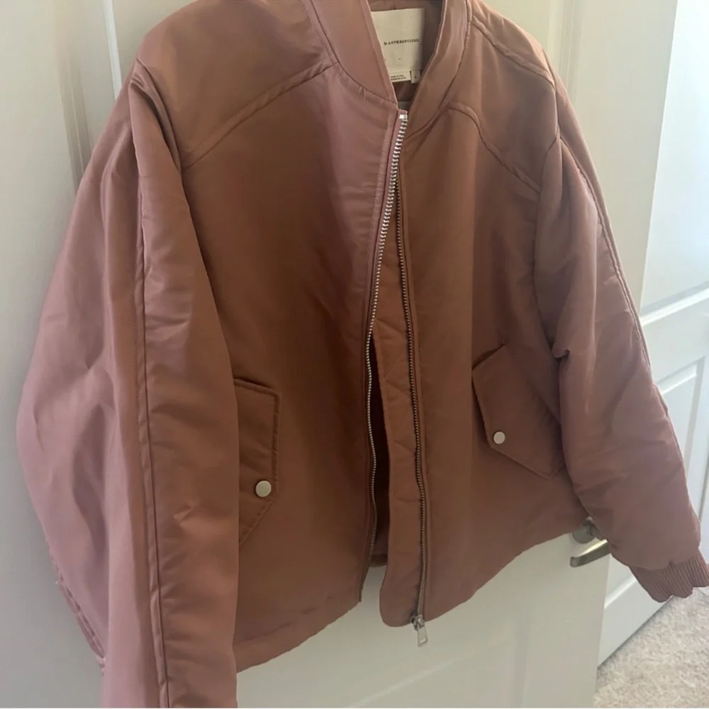 Anthropologie Dusty Pink Bomber Jacket Like New - Picture 5 of 6